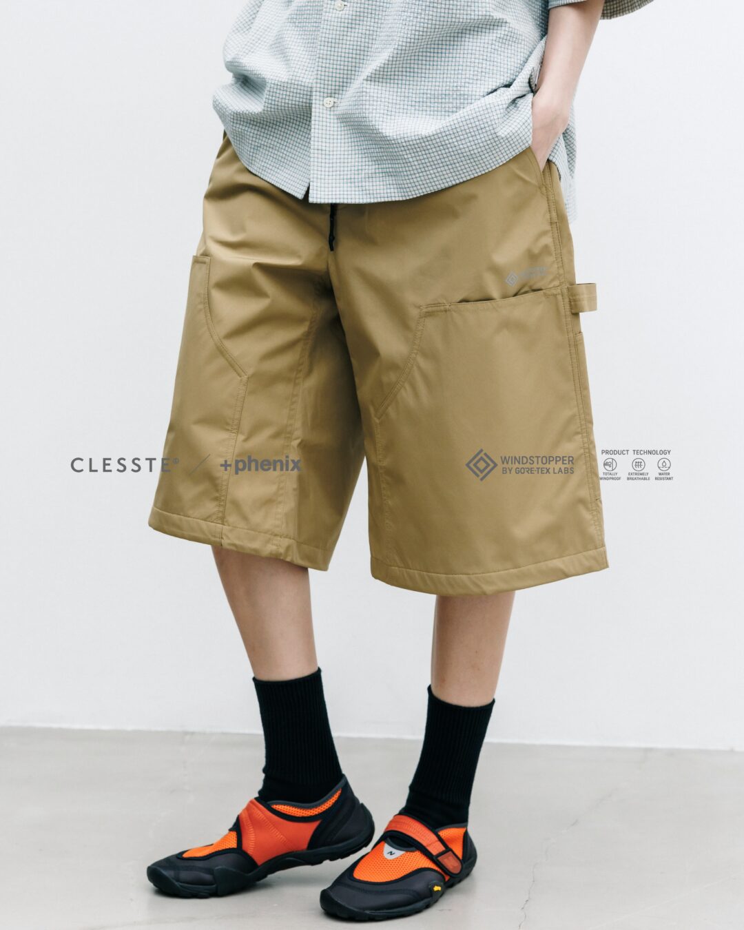 CLESSTE × Plus Phenix 2026 SS 別注 “WINDSTOPPER by GORE-TEX LABS CITY DOUBLE KNEE WORKER HALF PANTS”が7/22 発売 (クレスト プラスフェニックス ゴアテックス ウィンドストッパー パンツ)
