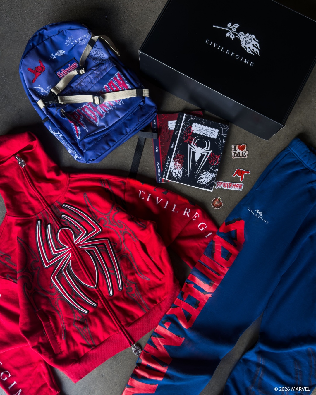 Civil Regime × Spider-Man コラボコレクションが2026年 7/24 発売 (シヴィル・レジーム スパイダーマン)