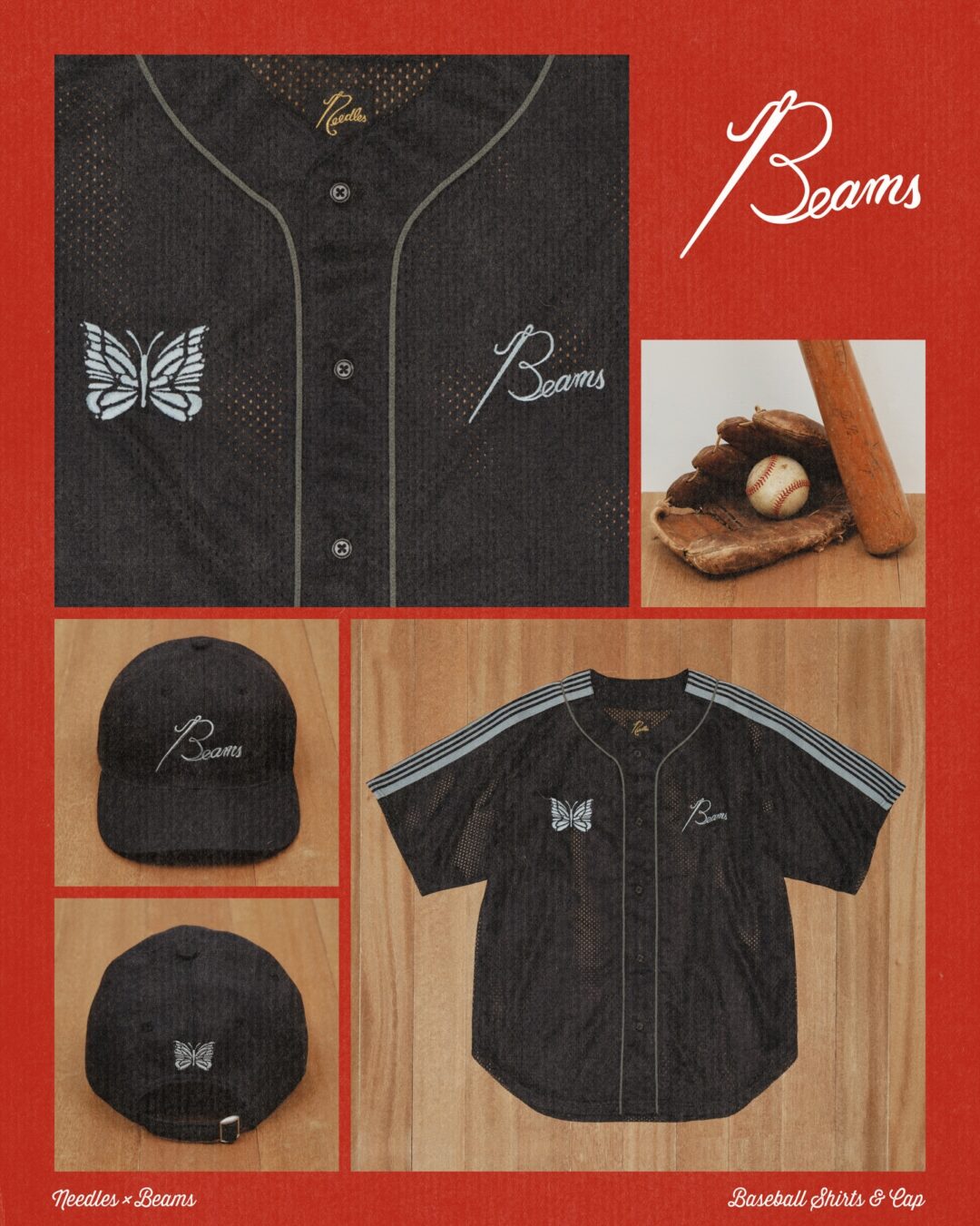 NEEDLES × BEAMS 2026 別注 “ベースボールシャツ & ベースボールキャップ”が2026年 7/25 発売 (ニードルズ ビームス)