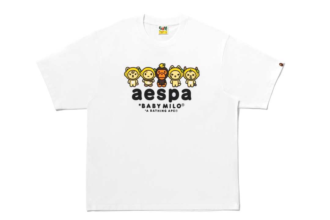 aespa x A BATHING APE BABYMILO コラボレーションが2026年 8/1 発売 (エスパ ア ベイシング エイプ)