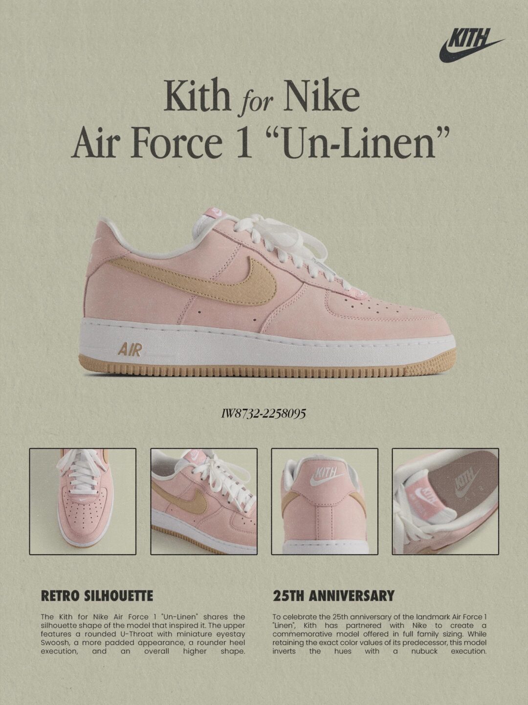 【2026年 発売予定】KITH × NIKE AIR FORCE 1 LOW & AIR MAX 95 SP “Linen” (キス ナイキ エア マックス フォース “リネンコレクション”) [IW8732-225/IW8733-201/IM6039-201]