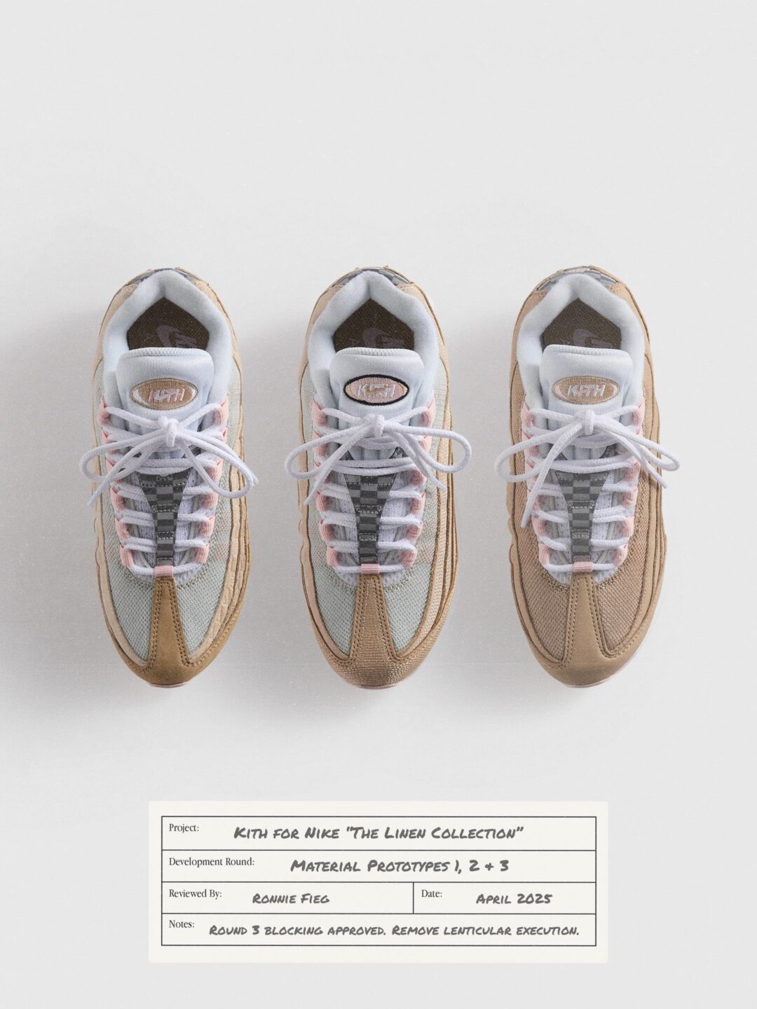 【2026年 発売予定】KITH × NIKE AIR FORCE 1 LOW & AIR MAX 95 SP “Linen” (キス ナイキ エア マックス フォース “リネンコレクション”) [IW8732-225/IW8733-201/IM6039-201]
