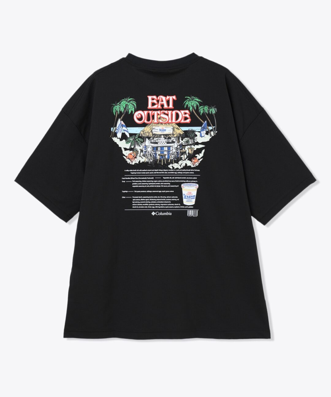 コロンビア × カップヌードル 55周年記念コラボ第2弾「シーフードヌードル ショートスリーブTシャツ」が2026年 7/17 発売 (Columbia)