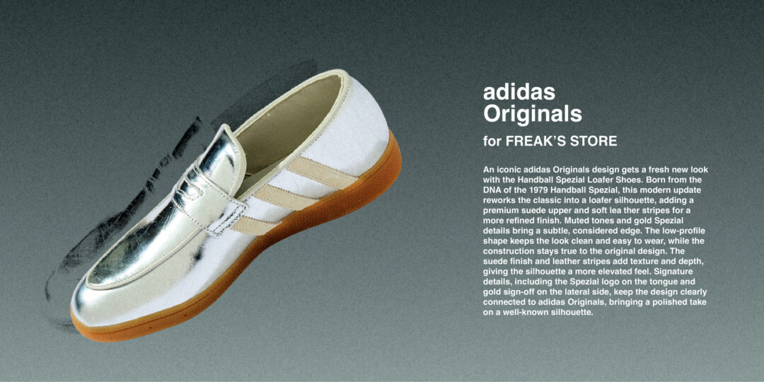 【2026年 8/7 発売】adidas Originals for FREAK’S STORE HANDBALL SPEZIAL LOAFER “Metallic Silver” (アディダス オリジナルス フリークスストア ハンドボール スペツィアル ローファー “シルバー”)
