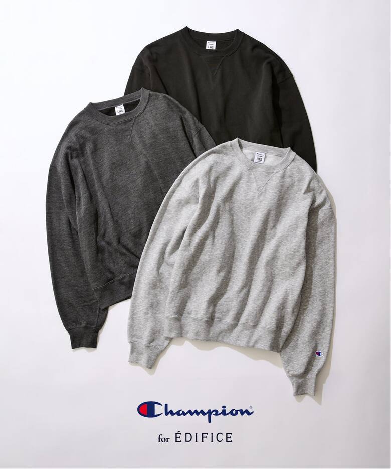 EDIFICE × Champion 2026 FW 別注 “「L.W.D.」Crew Sweat & Sweat Pants”が10月中旬 発売 (エディフィス チャンピオン)