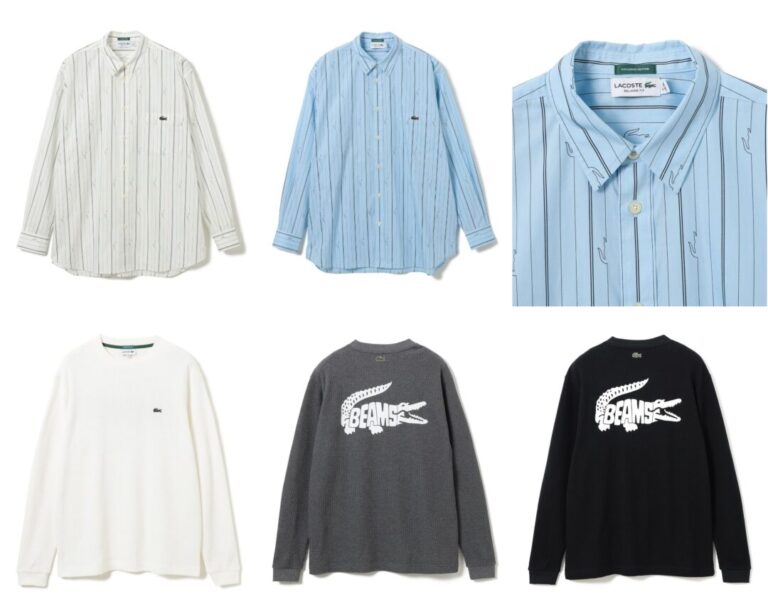 LACOSTE x BEAMS 別注 ストライプシャツ 2026FW 画像 2