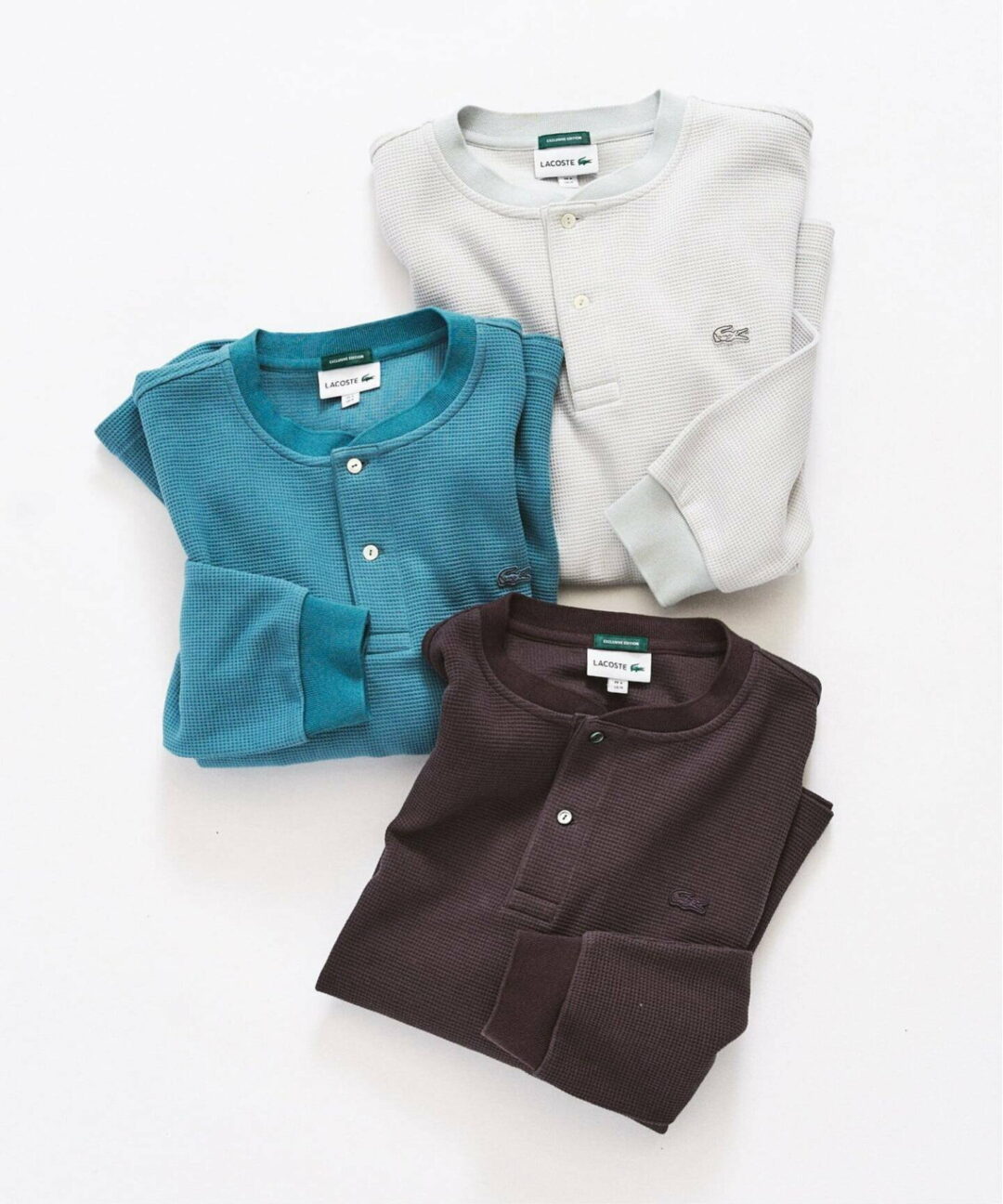 417 EDIFICE × LACOSTE 2026 FW 別注 “ヘンリーネック ワッフルTシャツ”が9月上旬 発売 (エディフィス ラコステ)