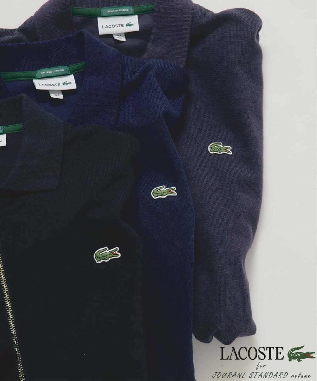 JOURNAL STANDARD relume × LACOSTE 2026 FW 別注 “ミラノリブ フルジップ カーディガン”が9月下旬 発売 (ジャーナルスタンダード ラコステ)