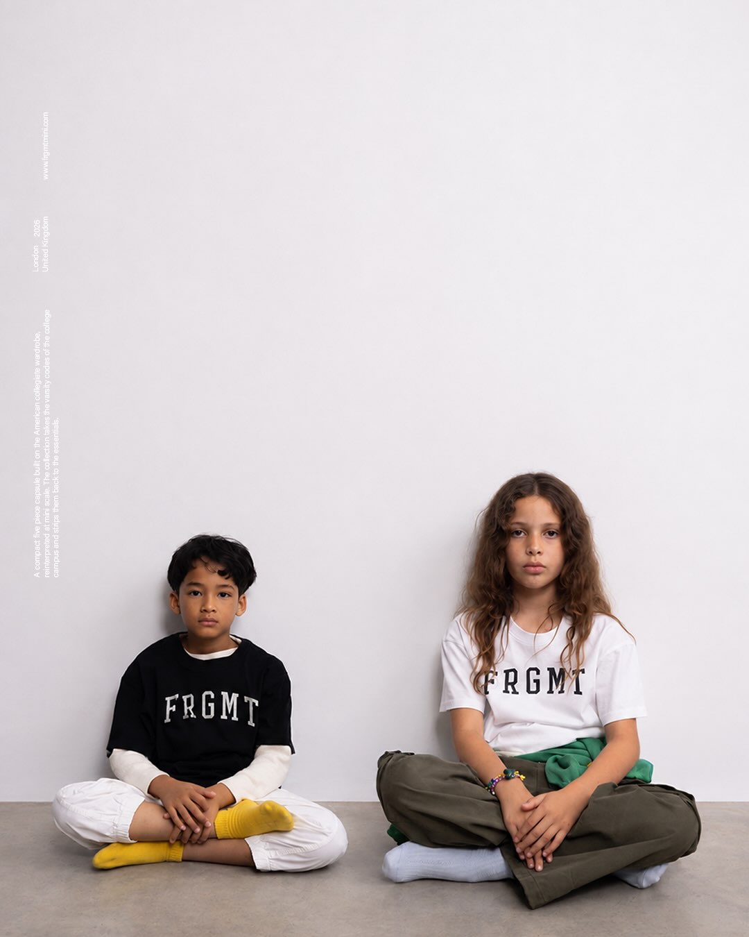 藤原ヒロシ/FRAGMENTのキッズアパレル「frgmtmini」”College Collection”が2025年 9/3 発売 (フラグメントミニ)