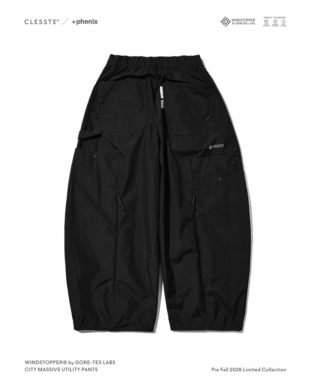 CLESSTE × Plus Phenix 2026 FALL 別注 “WINDSTOPPER by GORE-TEX LABS CITY MASSIVE UTILITY PANTS”が8/26 発売 (クレスト プラスフェニックス ゴアテックス ウィンドストッパー パンツ)