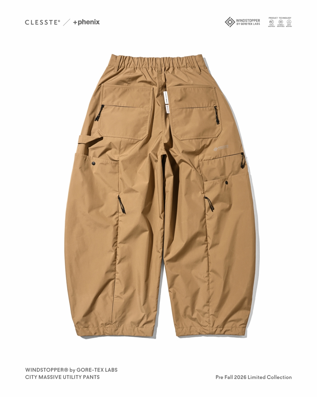 CLESSTE × Plus Phenix 2026 FALL 別注 “WINDSTOPPER by GORE-TEX LABS CITY MASSIVE UTILITY PANTS”が8/26 発売 (クレスト プラスフェニックス ゴアテックス ウィンドストッパー パンツ)