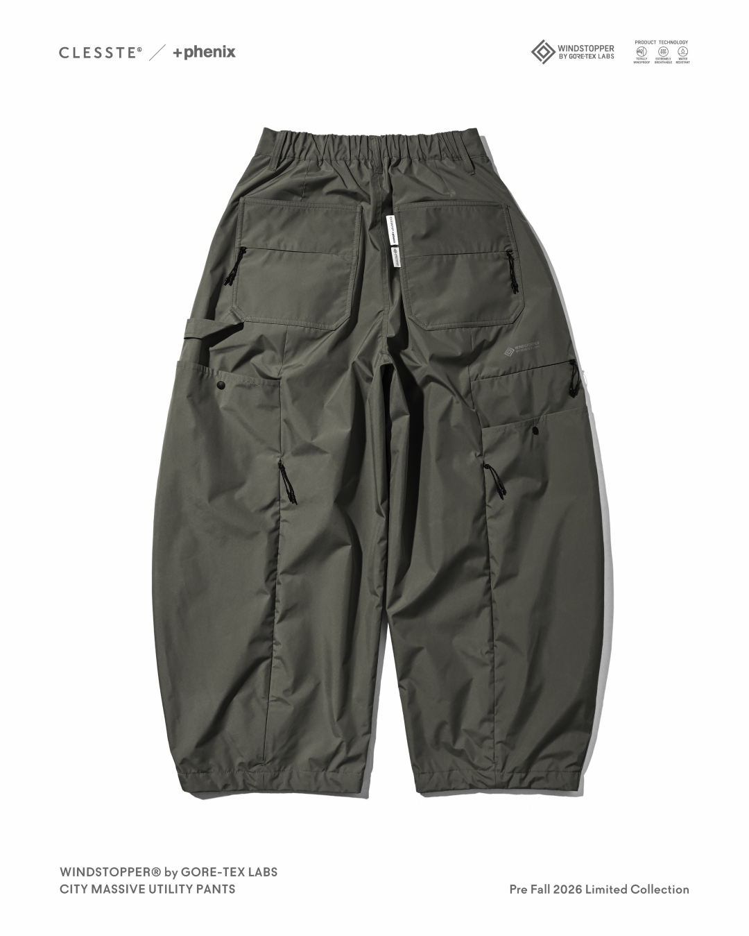 CLESSTE × Plus Phenix 2026 FALL 別注 “WINDSTOPPER by GORE-TEX LABS CITY MASSIVE UTILITY PANTS”が8/26 発売 (クレスト プラスフェニックス ゴアテックス ウィンドストッパー パンツ)
