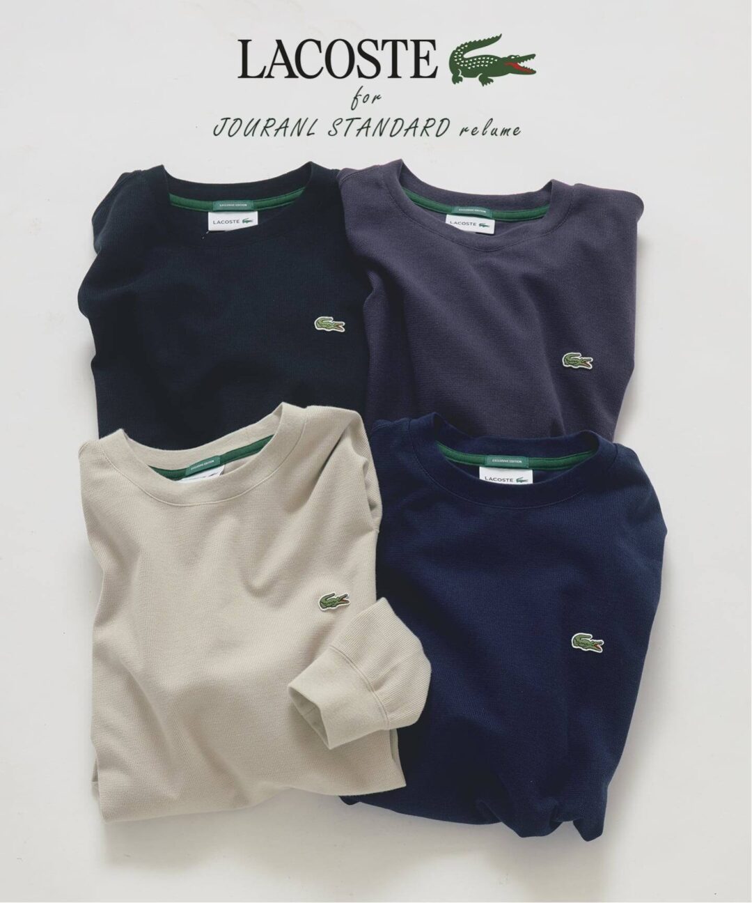 JOURNAL STANDARD × LACOSTE 2026 FW 別注 “クルーネック カットソー”が9月下旬 発売 (ジャーナルスタンダード ラコステ)