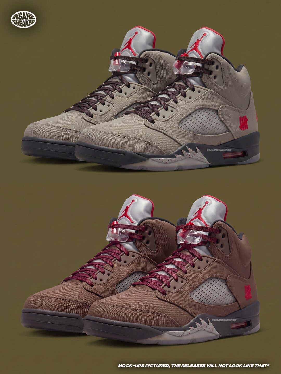【2027年 2/18 発売予定】UNDEFEATED × NIKE JORDAN 5 RETRO OG SP “Moon Fossil/Light Chocolate”  (アンディフィーテッド ナイキ ジョーダン レトロ ) [JF3394-001/JF3394-200]