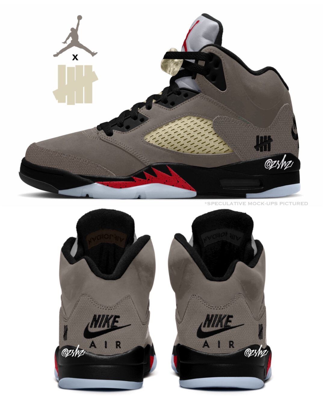【2027年 2/18 発売予定】UNDEFEATED × NIKE JORDAN 5 RETRO OG SP “Moon Fossil/Light Chocolate”  (アンディフィーテッド ナイキ ジョーダン レトロ ) [JF3394-001/JF3394-200]