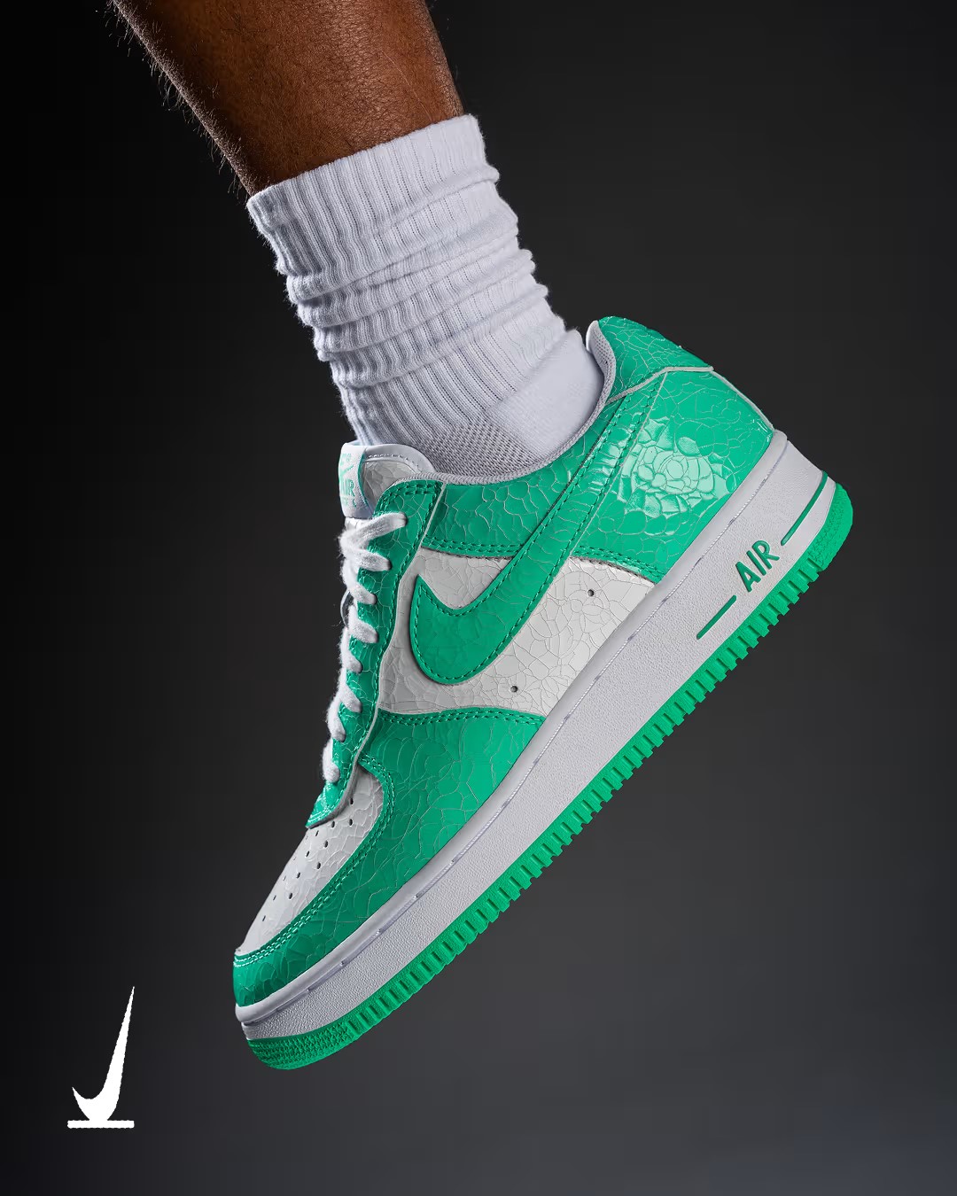 【2026年 9月 発売予定】NIKE AIR FORCE 1 LOW “Cracked Leather Pack/Black/Green” (ナイキ エア フォース 1 ロー “クラックドレザーパック/ブラック/グリーン”)
