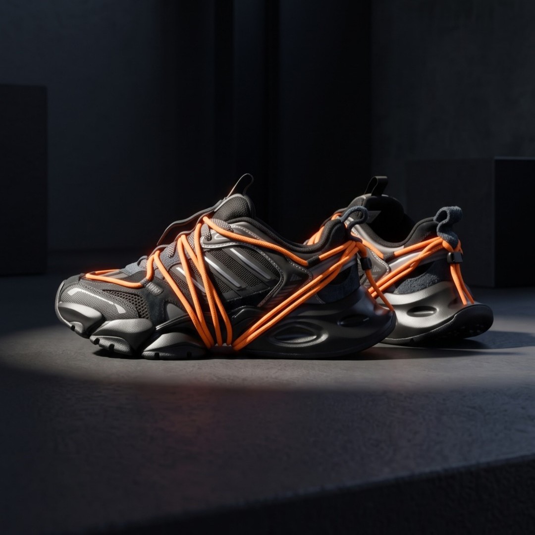 【2026年 発売】adidas Originals XLG RUNNER 2.0 FOS “Black/Orange” (アディダス オリジナルス ランナー “ブラック/オレンジ”) [LA7034]