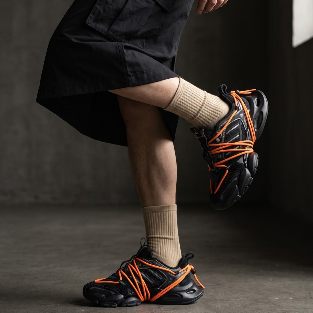 【2026年 発売】adidas Originals XLG RUNNER 2.0 FOS “Black/Orange” (アディダス オリジナルス ランナー “ブラック/オレンジ”) [LA7034]