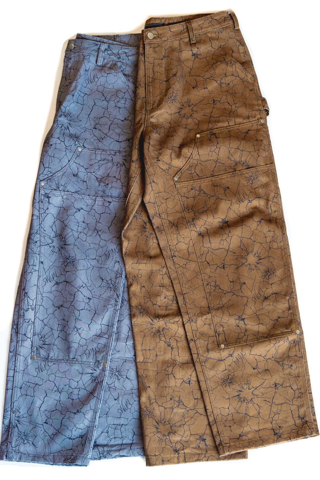 【抽選販売】新作ダブルニーパンツ S.W.U.N “Cracked Double Knee Pants” 2カラー (エスダブルユーエヌ “クラック ダブルニー パンツ”)