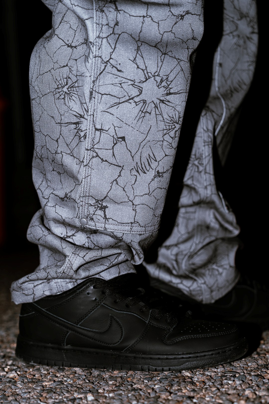 【抽選販売】新作ダブルニーパンツ S.W.U.N “Cracked Double Knee Pants” 2カラー (エスダブルユーエヌ “クラック ダブルニー パンツ”)