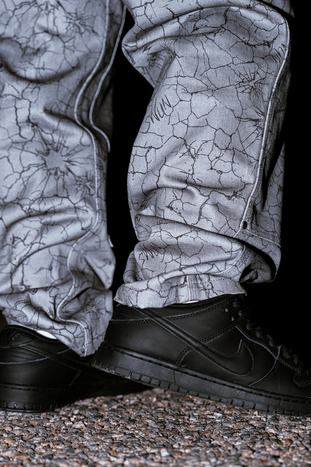 【抽選販売】新作ダブルニーパンツ S.W.U.N “Cracked Double Knee Pants” 2カラー (エスダブルユーエヌ “クラック ダブルニー パンツ”)