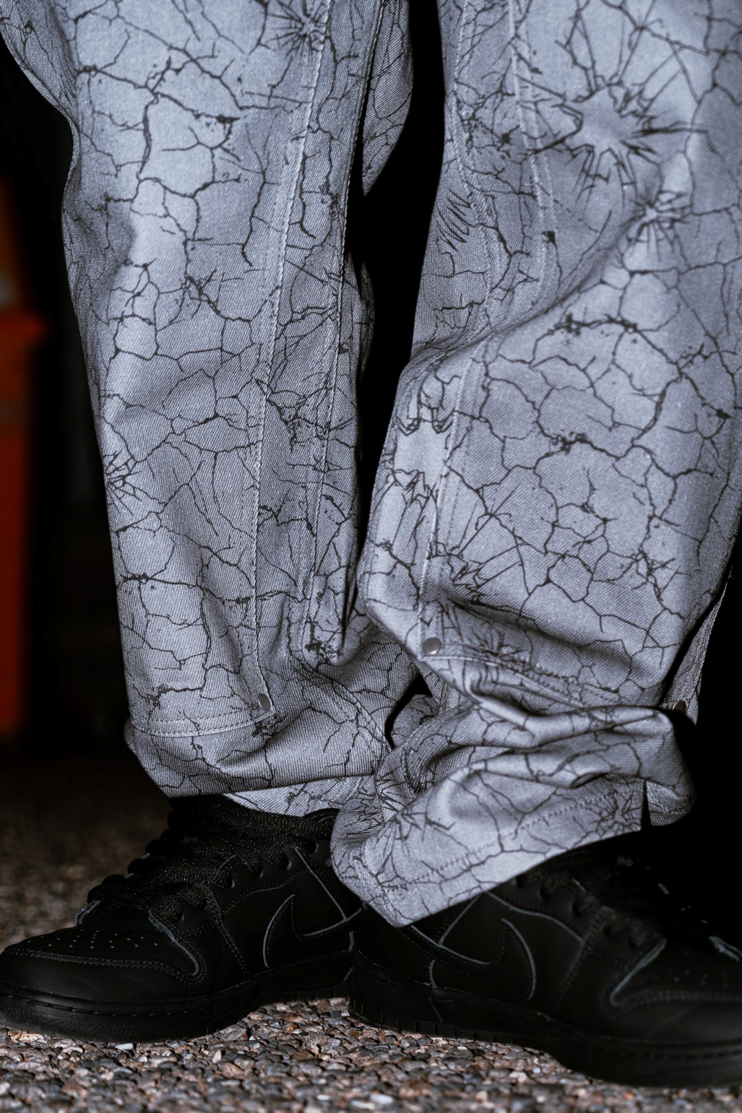 【抽選販売】新作ダブルニーパンツ S.W.U.N “Cracked Double Knee Pants” 2カラー (エスダブルユーエヌ “クラック ダブルニー パンツ”)