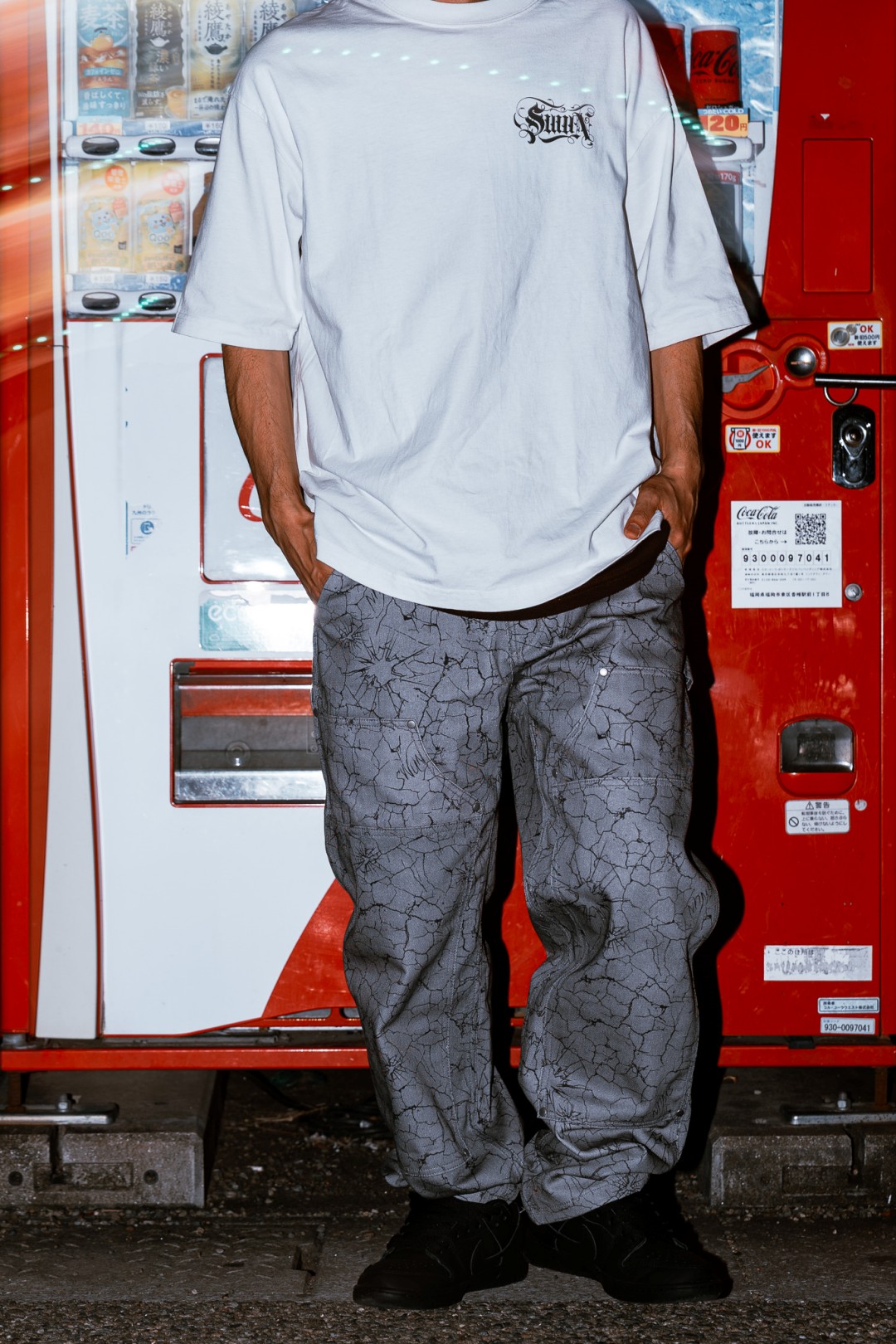 【抽選販売】新作ダブルニーパンツ S.W.U.N “Cracked Double Knee Pants” 2カラー (エスダブルユーエヌ “クラック ダブルニー パンツ”)