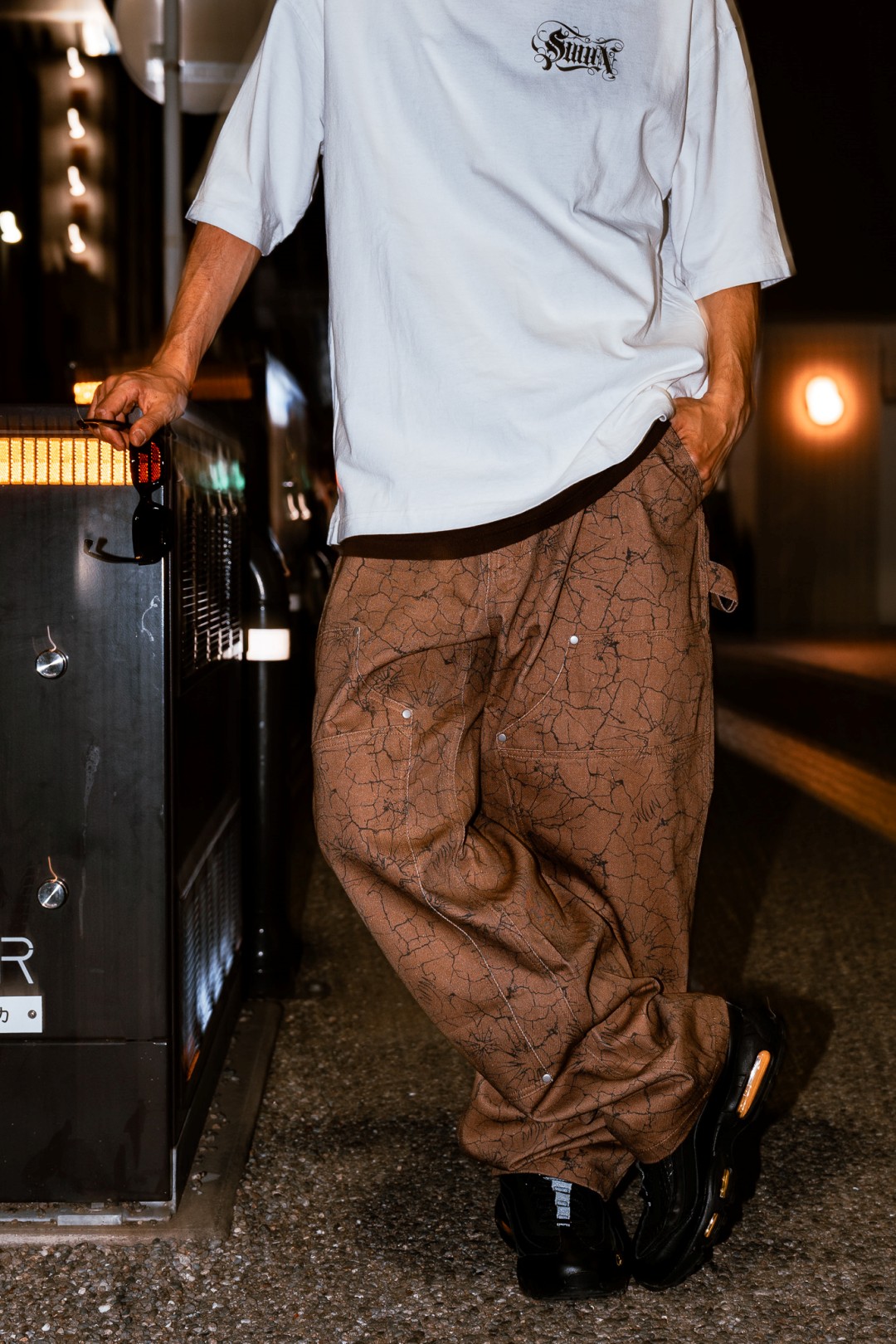 【抽選販売】新作ダブルニーパンツ S.W.U.N “Cracked Double Knee Pants” 2カラー (エスダブルユーエヌ “クラック ダブルニー パンツ”)