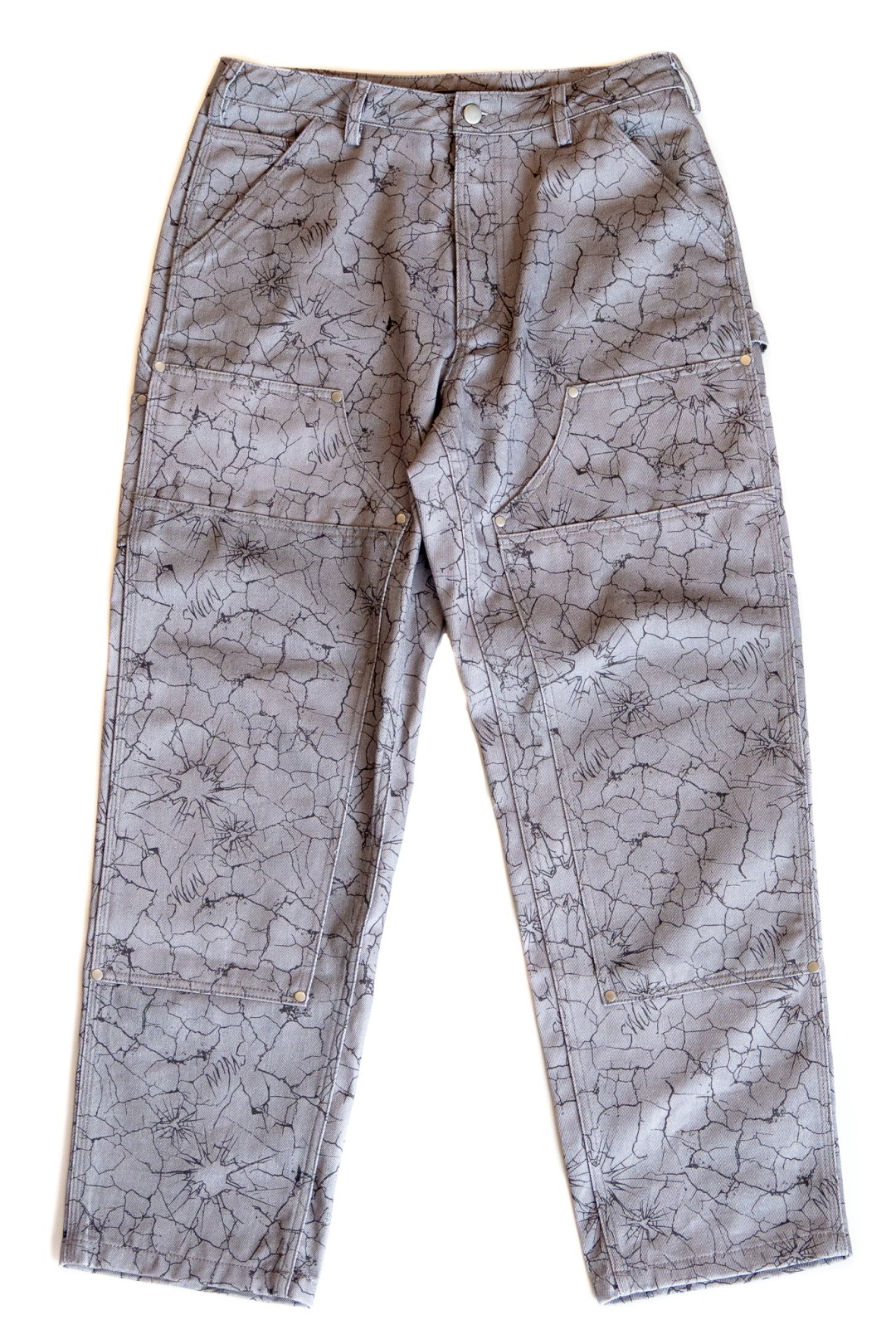【抽選販売】新作ダブルニーパンツ S.W.U.N “Cracked Double Knee Pants” 2カラー (エスダブルユーエヌ “クラック ダブルニー パンツ”)