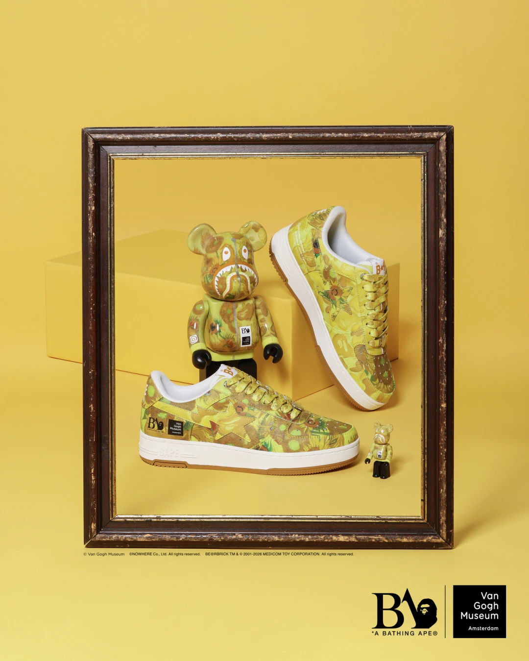 A BATHING APE × Van Gogh Museum 第2弾!ゴッホの名画を纏った「BAPE STA™」と「BE@RBRICK」が2026年 9/12 発売 (ア ベイシング エイプ フィンセント・ファン・ゴッホ ベアブリック)