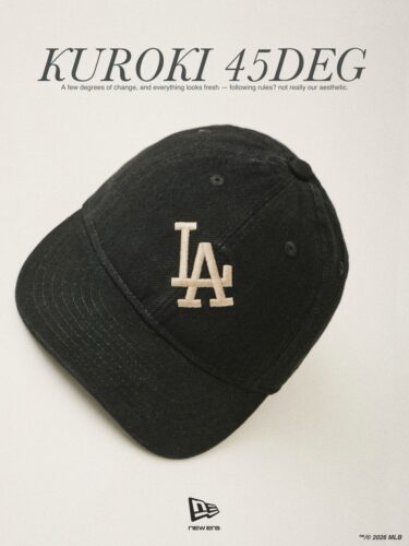 ロゴを反時計回りに45度傾けた New Era “9THIRTY 45DEG KUROKI" (ニューエラ)