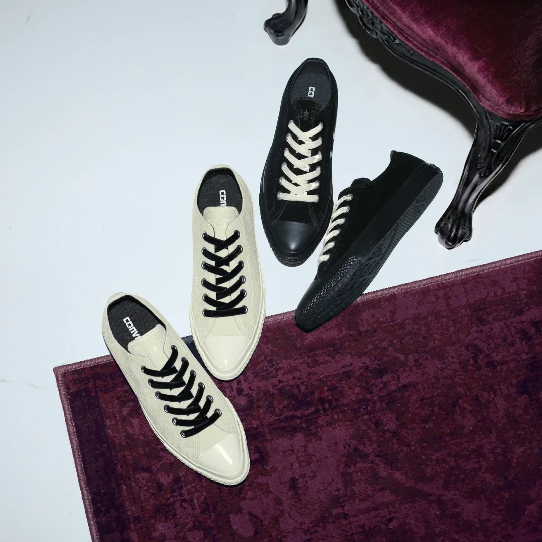 【2026年 9/25 発売】CONVERSE ALL STAR POINTEDTOE VELVET OX “Black/Vanilla” (コンバース オールスター ポインテッドトウ ベルベット) [31319180/31319181]