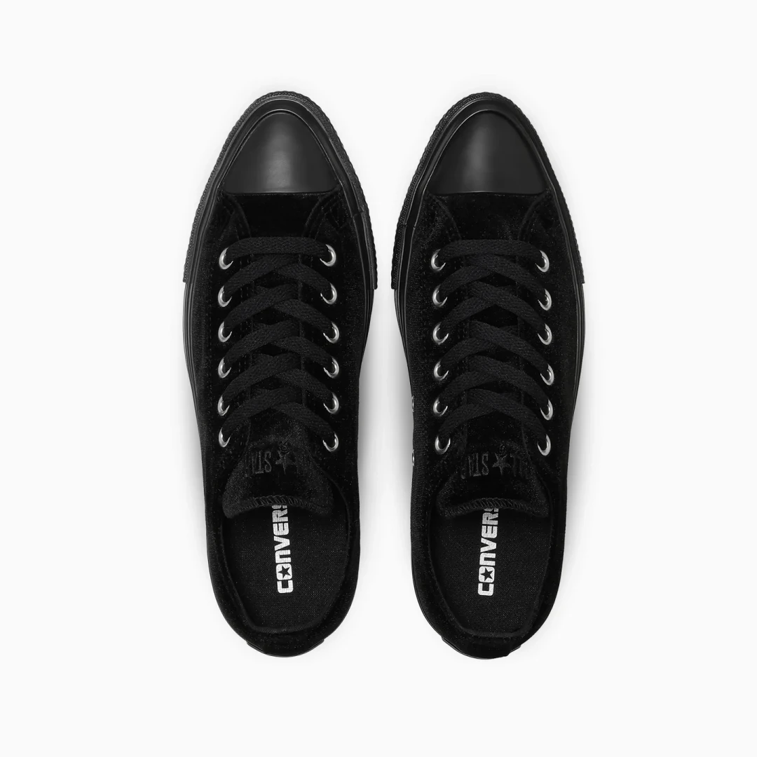 【2026年 9/25 発売】CONVERSE ALL STAR POINTEDTOE VELVET OX “Black/Vanilla” (コンバース オールスター ポインテッドトウ ベルベット) [31319180/31319181]