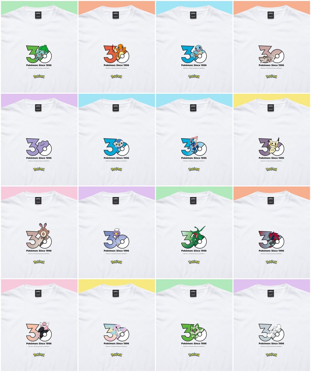 ポケモン1,025匹の30周年記念ロゴTシャツが2026年 9/18 発売 (Pokémon 30th Anniversary 1025 T-shirt Collection presented by ZOZOTOWN ゾゾタウン)