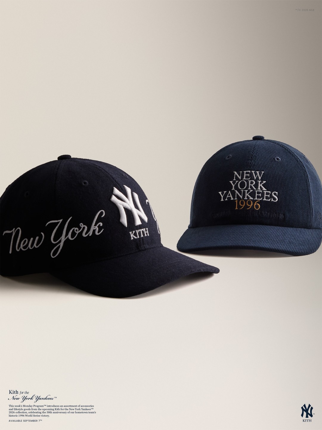 【Kith for New York Yankees COLLECTION】MONDAY PROGRAMが2026年 9/7 発売 (キス New York Yankees コレクション)