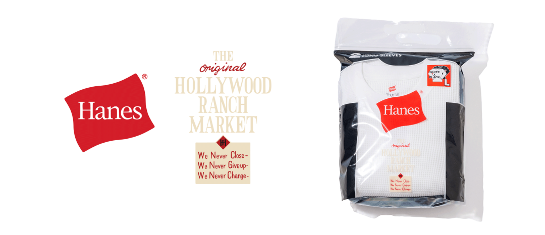 Hanes × HOLLYWOOD RANCH MARKET “サーマル2パックTシャツ”第3弾が発売 (ヘインズ ハリウッド ランチ マーケット)