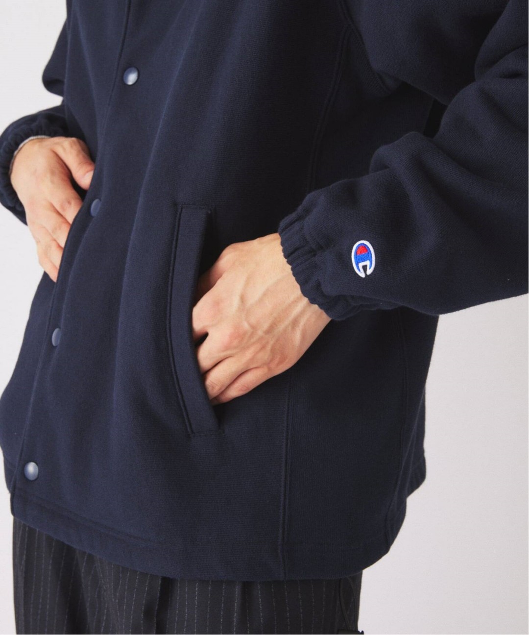 Champion × JOURNAL STANDARD relume 2026 FW 別注 “リバースウィーブ エルボーパッチ コーチジャケット”が10月中旬 発売 (チャンピオン ジャーナルスタンダード)
