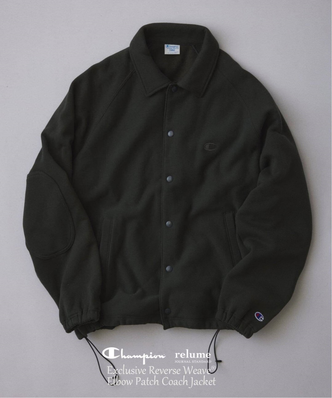 Champion × JOURNAL STANDARD relume 2026 FW 別注 “リバースウィーブ エルボーパッチ コーチジャケット”が10月中旬 発売 (チャンピオン ジャーナルスタンダード)