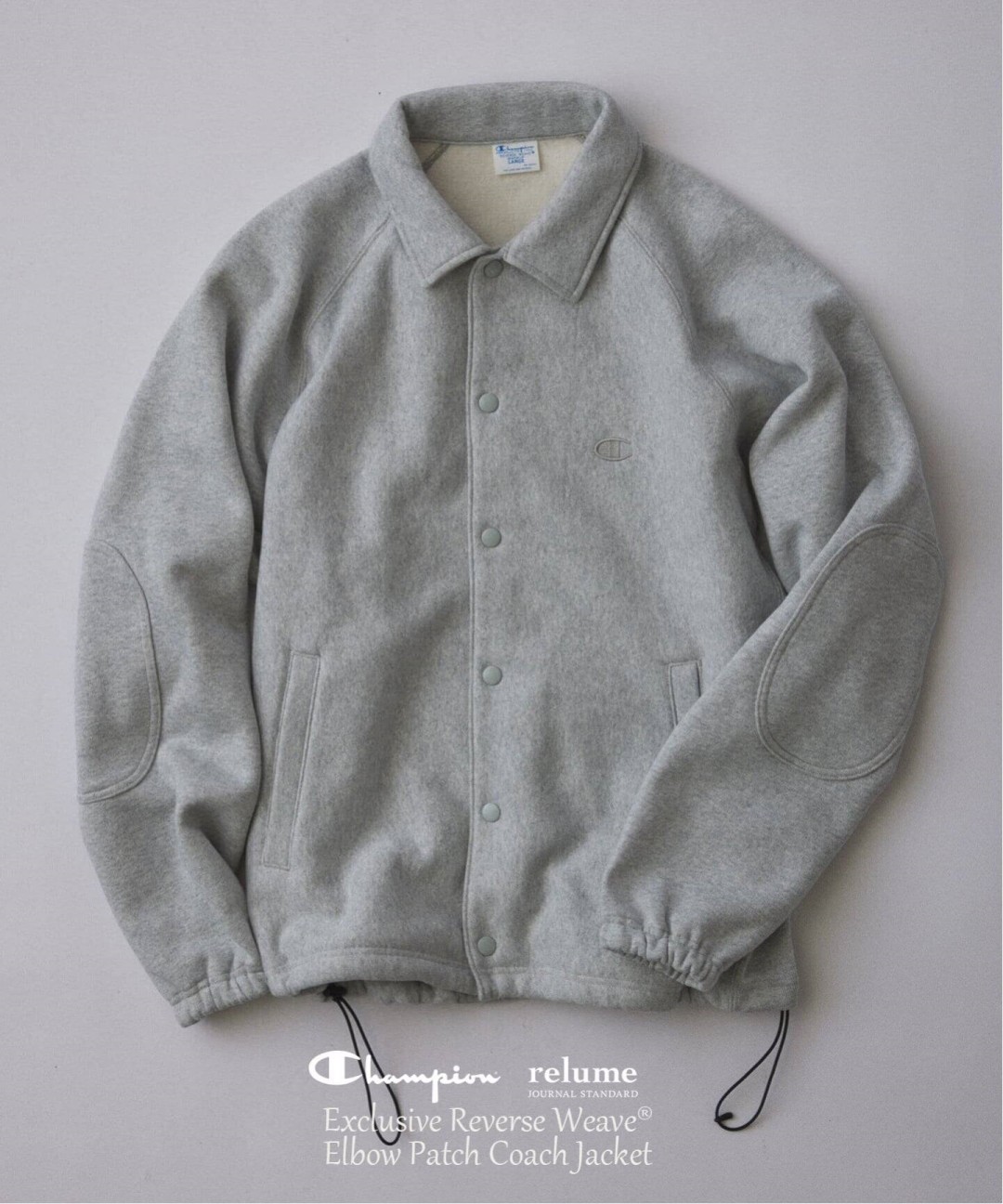 Champion × JOURNAL STANDARD relume 2026 FW 別注 “リバースウィーブ エルボーパッチ コーチジャケット”が10月中旬 発売 (チャンピオン ジャーナルスタンダード)