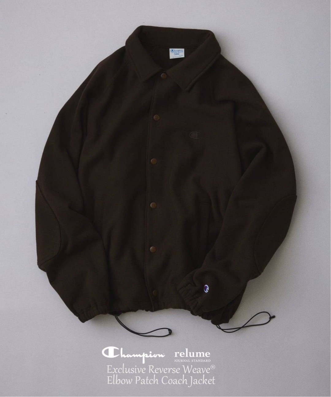 Champion × JOURNAL STANDARD relume 2026 FW 別注 “リバースウィーブ エルボーパッチ コーチジャケット”が10月中旬 発売 (チャンピオン ジャーナルスタンダード)