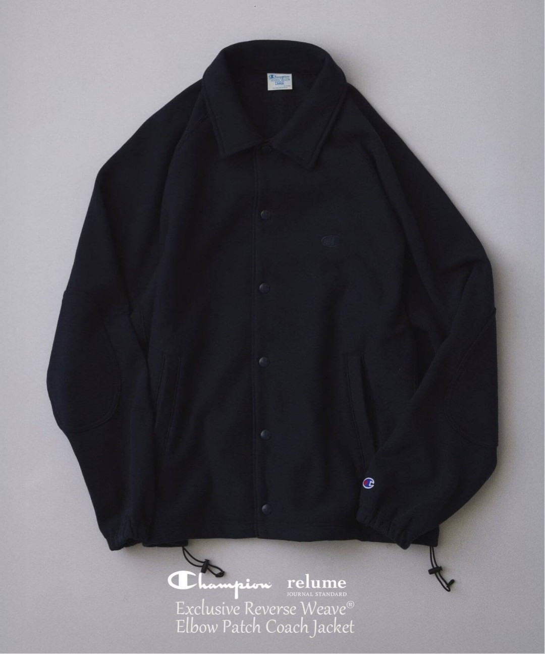 Champion × JOURNAL STANDARD relume 2026 FW 別注 “リバースウィーブ エルボーパッチ コーチジャケット”が10月中旬 発売 (チャンピオン ジャーナルスタンダード)