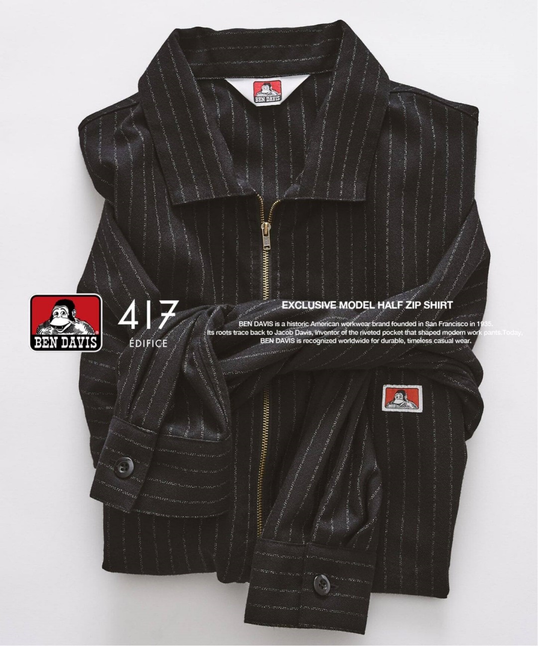 417 EDIFICE × BEN DAVIS 2026 FW 別注 “Half Zip Shirt”が10月下旬 発売 (エディフィス ベンデイビス)