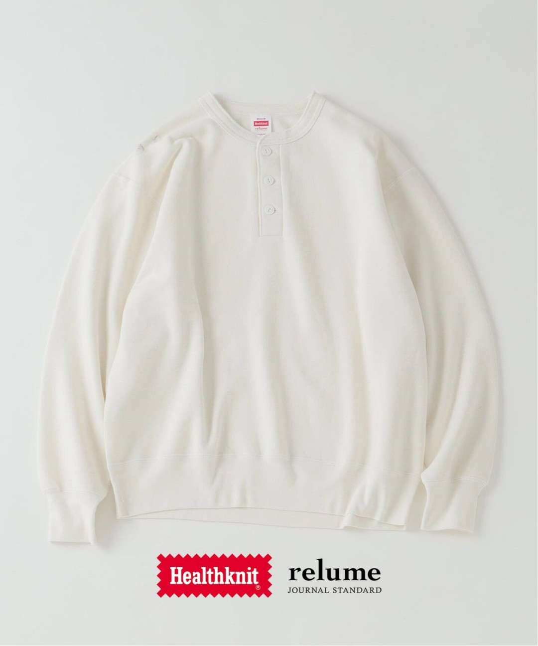 JOURNAL STANDARD relume × Healthknit 2026 FW 別注 “ヴィンテージ ヘンリーネック スウェット”が11月中旬 発売 (ジャーナルスタンダード ヘルスニット)