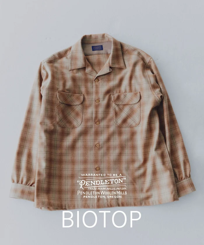 PENDLETON for BIOTOP 2026 FW “OPEN COLLAR SHIRT”が11月中旬 発売 (ビオトープ ペンドルトン)