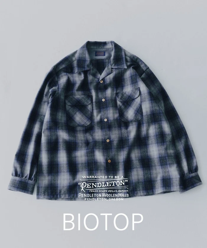 PENDLETON for BIOTOP 2026 FW “OPEN COLLAR SHIRT”が11月中旬 発売 (ビオトープ ペンドルトン)