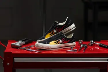 【2026年 10/13 発売】CONVERSE ONE STAR AGED CANVAS IGNT “Black/Red Flame” (コンバース ワンスター エイジド キャンバス “ブラック/レッドフレイム”) [33703370]