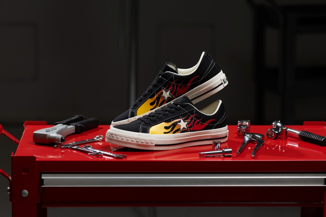 【2026年 10/13 発売】CONVERSE ONE STAR AGED CANVAS IGNT “Black/Red Flame” (コンバース ワンスター エイジド キャンバス “ブラック/レッドフレイム”) [33703370]