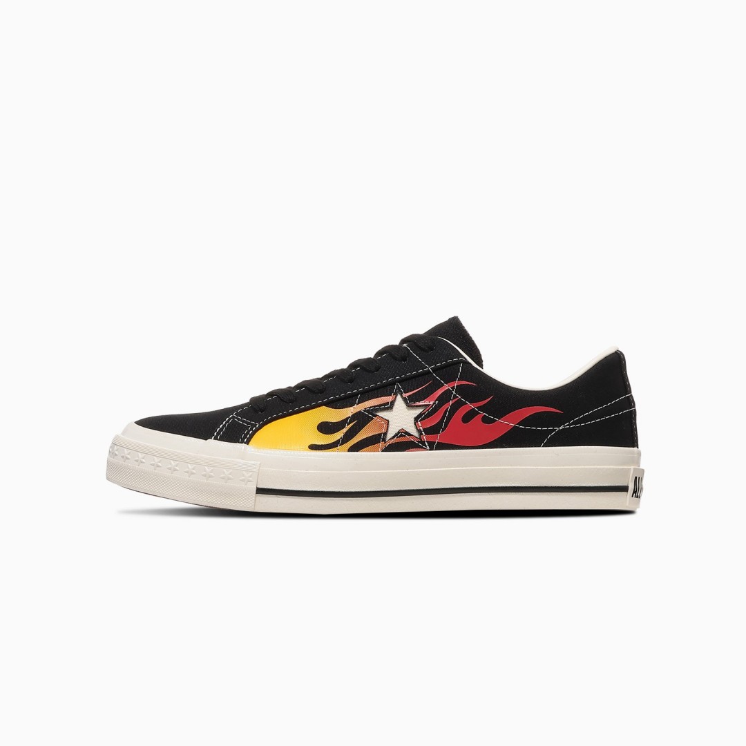 【2026年 10/13 発売】CONVERSE ONE STAR AGED CANVAS IGNT “Black/Red Flame” (コンバース ワンスター エイジド キャンバス “ブラック/レッドフレイム”) [33703370]