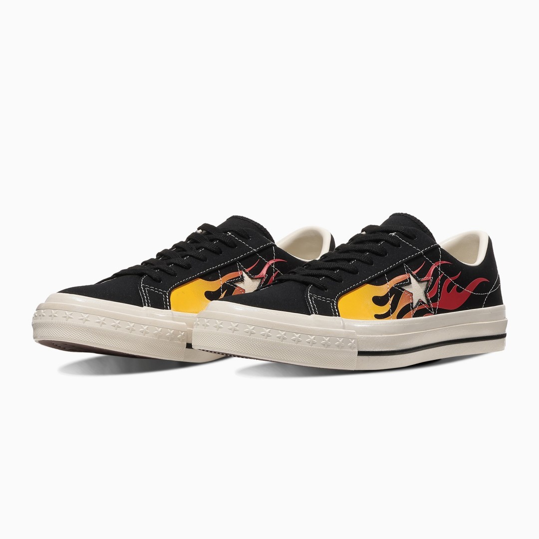 【2026年 10/13 発売】CONVERSE ONE STAR AGED CANVAS IGNT “Black/Red Flame” (コンバース ワンスター エイジド キャンバス “ブラック/レッドフレイム”) [33703370]