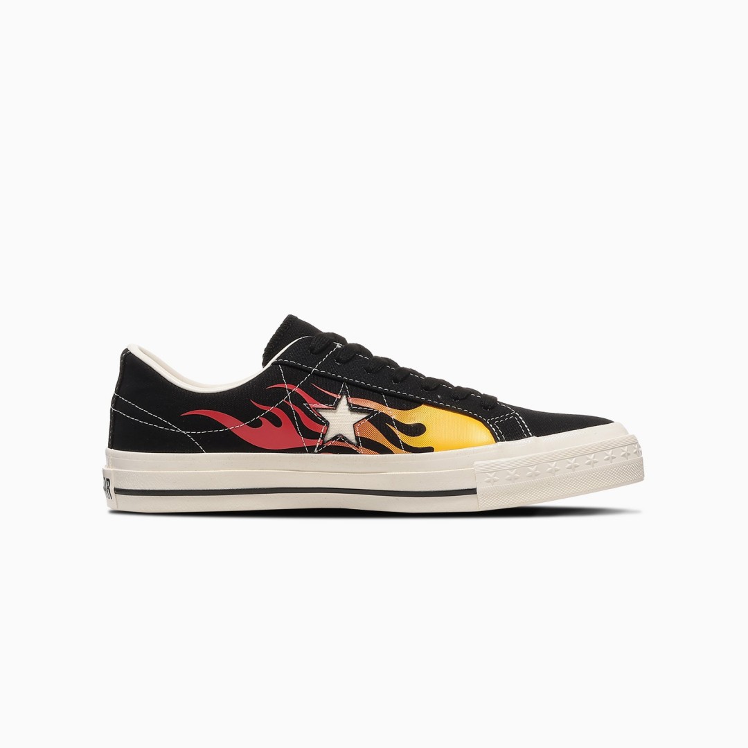 【2026年 10/13 発売】CONVERSE ONE STAR AGED CANVAS IGNT “Black/Red Flame” (コンバース ワンスター エイジド キャンバス “ブラック/レッドフレイム”) [33703370]